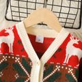 Toddler Boy/Girl Playful Christmas Deer Pattern Knit Sweater MultiColour image 3