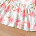 2pcs Baby Girl 95% Cotton Solid Pants and Allover Floral Print Long-sleeve Top Set Pink image 5