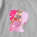 Barbie Kid Girl Polka dots Mesh Puff-sleeve Cotton Sweatshirt Dress Flecked Grey image 3
