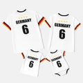 Family Matching Short-sleeve Graphic White Soccer T-shirts (Germany) Color block image 2