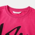 Valentine's Day Mommy and Me Letter Print Hot Pink Long-sleeve Sweatshirts Hot Pink image 3