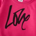 Valentine's Day Mommy and Me Letter Print Hot Pink Long-sleeve Sweatshirts Hot Pink image 5