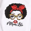 Mommy and Me 95% Cotton Short-sleeve Figure & Letter Print White T-shirts White image 3