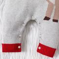 Christmas Baby Boy/Girl Reindeer Graphic Red Striped Long-sleeve Knitted Jumpsuit Grey image 3