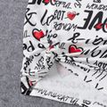Valentine's Day Family Matching Allover Heart & Letter Print Twist Knot Bodycon Dresses and Short-sleeve Striped T-shirts Sets White image 4