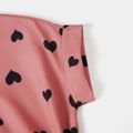 Valentine's Day Mommy and Me Allover Heart Print Pink Notch Neck Short-sleeve Belted Dresses Mauve Pink image 5