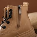 Toddler / Kid Fashion Side Zipper Lace Up Front Boots Khaki image 5
