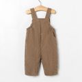 Baby Boy/Girl Bear Embroidered Brown Corduroy Overalls Brown image 2