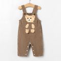 Baby Boy/Girl Bear Embroidered Brown Corduroy Overalls Brown image 1
