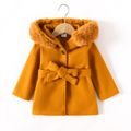 Toddler Girl/Boy Elegant Faux Fur Hooded Coat Brown image 1