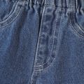 Baby Girl Ripped Raw Cut Asymmetrical Hem Flare Leg Jeans Light Blue image 4