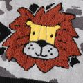Baby Boy Lion Design Contrast Knitted Sweater Grey image 4
