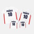 Family Matching Short-sleeve Graphic White Soccer T-shirts (France) White image 3