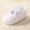 Baby / Toddler Lace Floral Embroidered Prewalker Shoes White image 3