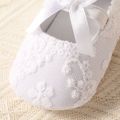 Baby / Toddler Lace Floral Embroidered Prewalker Shoes White image 5