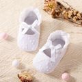 Baby / Toddler Lace Floral Embroidered Prewalker Shoes White image 1