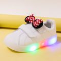 Toddler / Kid Polka Dots Bow Decor White LED Shoes White image 2