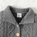 Baby Boy/Girl Button Front Thermal Grey Knitted Sweater Cardigan Grey image 3
