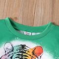Kid Boy Animal Tiger Print Pullover Sweatshirt Green image 5