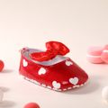 Baby / Toddler Heart Pattern & Bow Decor Prewalker Shoes Red image 3