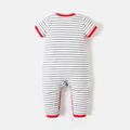 Justice League Baby Boy Graphic Print Striped Short-sleeve Jumpsuit Red image 3