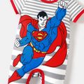 Justice League Baby Boy Graphic Print Striped Short-sleeve Jumpsuit Red image 5