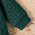 2pcs Baby Boy/Girl Rainbow Design Thickened Imitation Knitted Mock Neck Long-sleeve Set Dark Green image 5