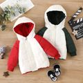 Baby Boy/Girl Colorblock Raglan-sleeve Thickened Thermal Coat Green/White image 2