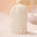 2-pack Baby Cute Dual Ears Knitted Beanie Hat & Mittens Gloves Set White image 4