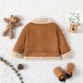 Baby Boy/Girl Thermal Fuzzy Lined Suede Long-sleeve Jacket Brown image 2