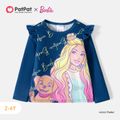 Barbie Toddler Girl Character Print Ruffled Long-sleeve Tee Tibetanblue image 1