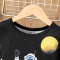 Kid Boy Space Astronaut Print Long-sleeve Black Tee Black image 3