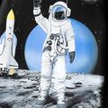 Kid Boy Space Astronaut Print Long-sleeve Black Tee Black image 4