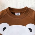 Baby Boy/Girl Bear Print Brown Raglan-sleeve Sweatshirt Brown image 2