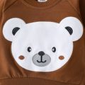 Baby Boy/Girl Bear Print Brown Raglan-sleeve Sweatshirt Brown image 3