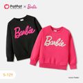 Barbie Kid Girl Letter Embroidered Pullover Sweatshirt Pink image 2