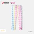 Barbie Toddler Girl Patch Embroidered Polka dots/Star Print/Solid Color Cotton Elasticized Leggings Colorful image 1