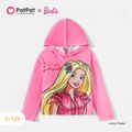 Barbie Kid Girl Big Character Graphic Hooded Sweatshirt Pink image 1