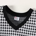 3-Pack Baby Boy Houndstooth Vest and Solid Long-sleeve Shirt with Pants Set BlackandWhite image 4