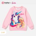 Barbie Toddler Girl Unicorn Character Print Sweatshirt/ Elasticized Flared Pants Pink image 5