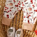 Baby Boy/Girl Hedgehog Embroidered Allover Print Tank Jumpsuit Apricot image 5