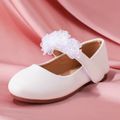 Toddler / Kid Mesh Floral Decor White Mary Jane Shoes White image 3