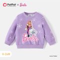Barbie Baby Girl Snowflake and Character Sweatshrit Purple image 1