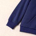 2pcs Kid Boy Letter Print Hoodie Sweatshirt and Elasticized Pants Set DeepSapphireBlue image 4