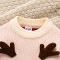 Christmas Baby Boy/Girl Deer Graphic Red Knitted Jumpsuit Red image 3