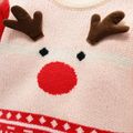 Christmas Baby Boy/Girl Deer Graphic Red Knitted Jumpsuit Red image 4