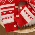 Christmas Baby Boy/Girl Deer Graphic Red Knitted Jumpsuit Red image 5
