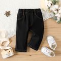 Baby Boy/Girl Thermal Fleece Lined Solid Straight Fit Jeans Black image 1