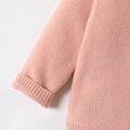 Kid Boy/Kid Girl Solid Color Hooded Knit Sweater Jacket Pink image 5