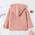 Kid Boy/Kid Girl Solid Color Hooded Knit Sweater Jacket Pink image 3
